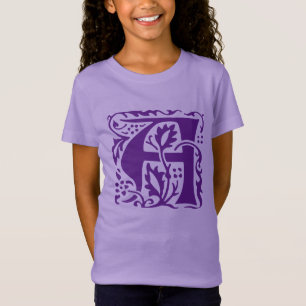 Vintage Kunstgewerbe Lila William Morris Monogram T-Shirt