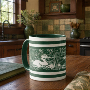 Vintage-Kunsthandwerk-Stil Entenfamilie Tasse