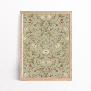 Vintage-Kunsthandwerk-Stil Waldflora Poster