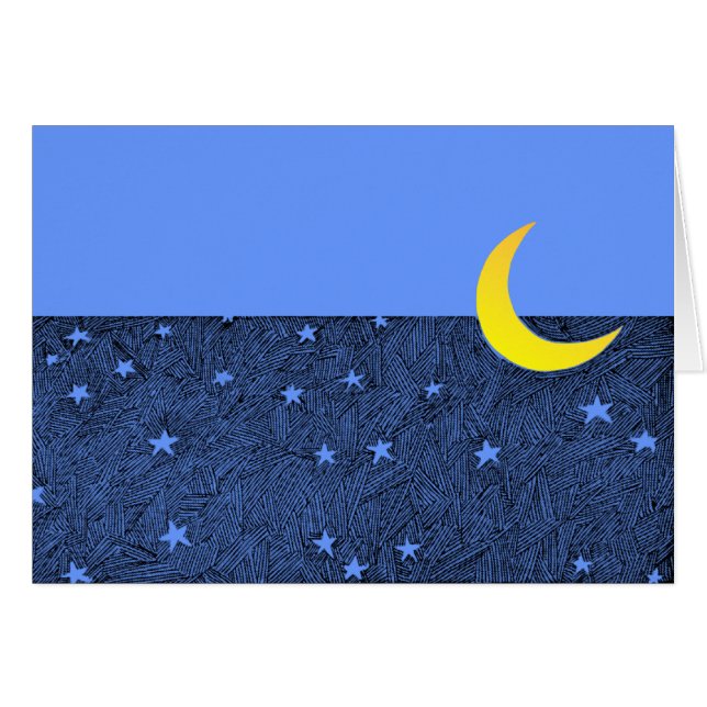 Vintage Kunstkarte "Moon and Stars" (Vorderseite (Horizontal))