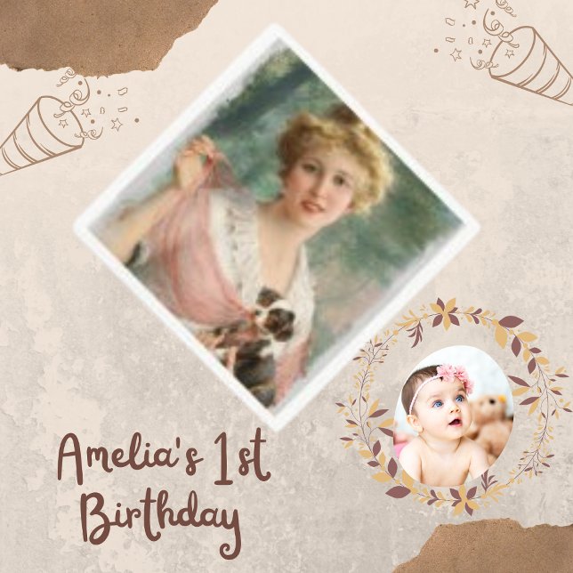 Vintage Kunstkollektion Digitales Party Napkin Serviette (Von Creator hochgeladen)