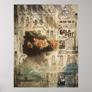 Vintage Künstlerin, die sie für den großen Tag ein Poster