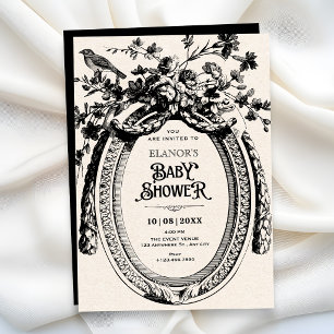 Vintage künstlerische botanische rustikale Babypar Einladung
