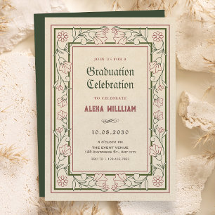 Vintage künstlerischer Florat-Kunstrahmen Abschlus Einladung
