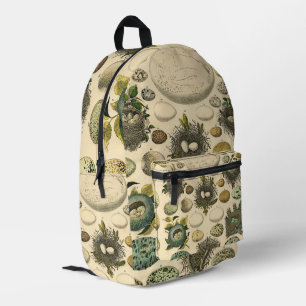 Vintage Kunstmalerei von Vogeleiern im Nest Naturg Bedruckter Rucksack