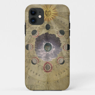 Vintage Kunstphasen des Monddiagramms - selenograp iPhone 11 Hülle