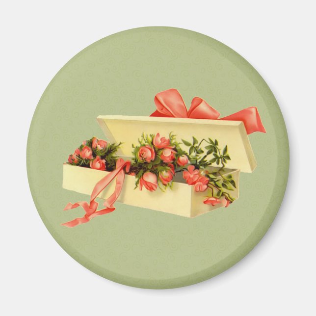 Vintage Kunstschachtel für Rose Magnet (Vorne)