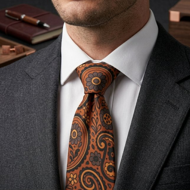 Vintage-Kupfer-Paisley Krawatte (Von Creator hochgeladen)