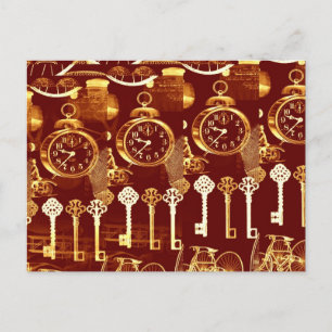 Vintage Kupfer schwebende Gießerei Steampunk Traum Postkarte