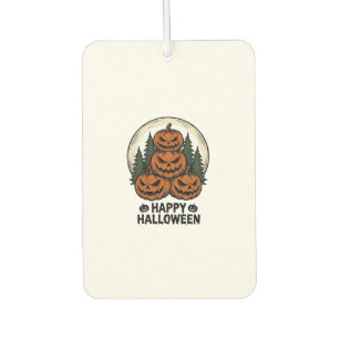 Vintage-Kürbis-Halloween-Jack-O-Lantern-Wald-Shirt Autolufterfrischer