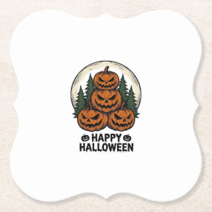 Vintage-Kürbis-Halloween-Jack-O-Lantern-Wald-Shirt Untersetzer
