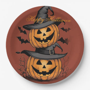 Vintage-Kürbis-Halloween-Party-Teller aus Papier Pappteller