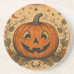 Vintage-Kürbis-Halloween-Wurfkissen Getränkeuntersetzer
