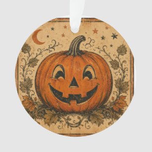 Vintage-Kürbis-Halloween-Wurfkissen Ornament
