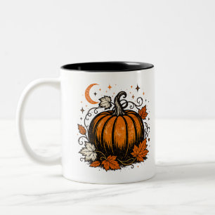 Vintage-Kürbis-Kaffeetasse Cozy Halloween Herbst Zweifarbige Tasse