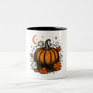Vintage-Kürbis-Kaffeetasse Cozy Halloween Herbst Zweifarbige Tasse
