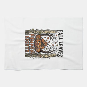 Vintage-Kürbis-Shirt Herbstlaub Gruselernte A Geschirrtuch
