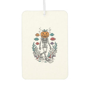 Vintage-Kürbis-Skelett-Taucher-Halloween-Fisch-Des Autolufterfrischer