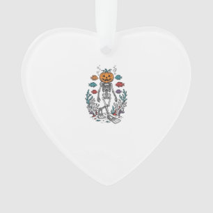 Vintage-Kürbis-Skelett-Taucher-Halloween-Fisch-Des Ornament