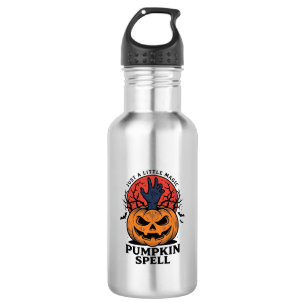 Vintage-Kürbis-Zauber-Halloween-Hexen-Hand-Kunst_1 Edelstahlflasche