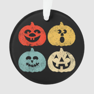 Vintage Kürbisfrauen, Männer, Kinder, lustig Ornament