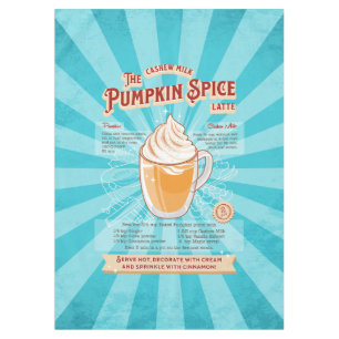 Vintage-Kürbisgewürz-Latte - Rezeptposter Tischdecke