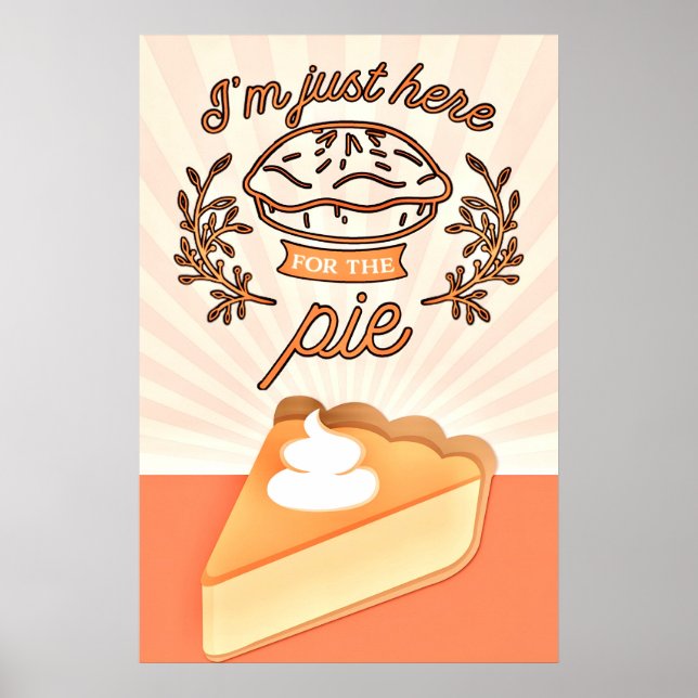 Vintage Kürbiskuchen-Illustration Poster (Vorne)