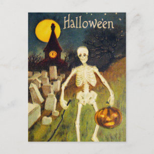 Vintage Kürbiskürbis Halloween Feiertagspostkarte