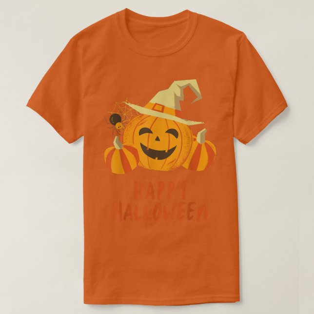 Vintage Kürbislaterne Beängstigend Pumpkin Face Ha T-Shirt (Design vorne)