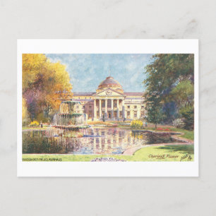 Vintage Kurhaus in Wiesbaden, Deutschland Postkarte