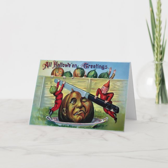 Vintage Kürkenkarte Feiertagskarte (Vorderseite)