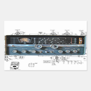 Vintage Kurze Wave Radio rechteckige Aufkleber