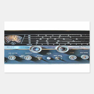 Vintage kurze Wellen-Radiogerät Rechteckiger Aufkleber