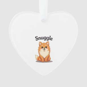 Vintage Kuschel Pomeranian Süße Hund Illustration  Ornament