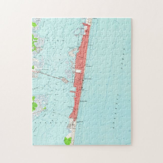 Vintage Küste-Höhen NJ Map (1953) Puzzle (Vertikal)