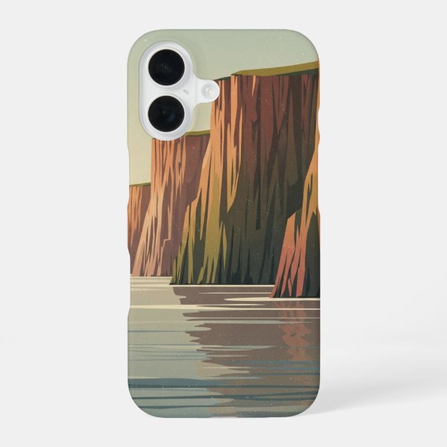 Vintage Küstenklippen iPhone 16 Hülle (Rückseite)