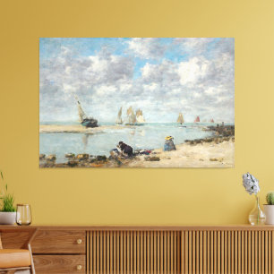 Vintage Küstenlandschaft Segelboote am Meer Leinwanddruck