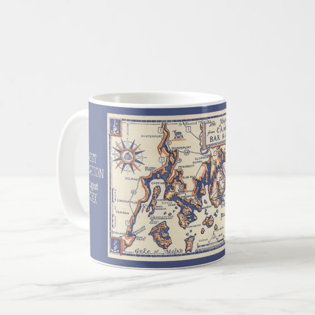 Vintage Küstenspezifische Tasse (Vorderseite Links)