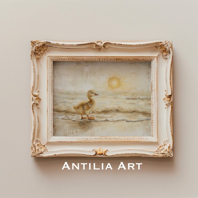 Vintage Küstenwache Duckling Malerei Seascape Beac Poster (Von Creator hochgeladen)