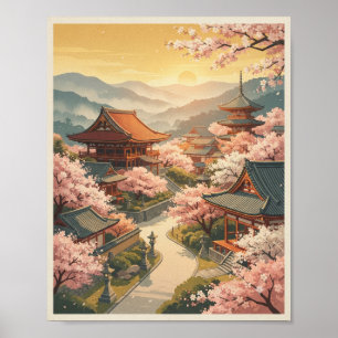Vintage Kyoto Japan Reiseplakat Retro-Wandkunst Poster
