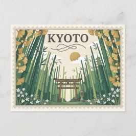 Vintage Kyoto Japan Travel Poster Art Postkarte