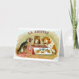 Vintage La Amistad Kätzchen Zigarrenwerbung Notizk Karte