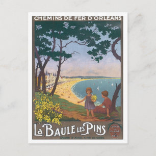 Vintage La Baule Les Pins Postkarte