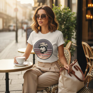 Vintage La Femme Retro-Sonnenuntergangs-Porträt Da Tri-Blend Shirt
