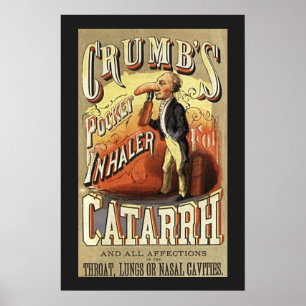 Vintage Label Art, Crumbs Pocket Asthma Inhalator Poster