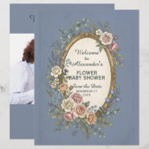Vintage-Label mit farbigen Blumen 23 + Ihr Text