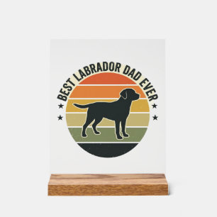 Vintage Labrador Dad Sonnenuntergang Hund Vektor S Acrylschild
