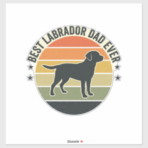 Vintage Labrador Dad Sonnenuntergang Hund Vektor S Aufkleber