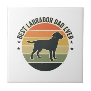 Vintage Labrador Dad Sonnenuntergang Hund Vektor S Fliese