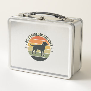 Vintage Labrador Dad Sonnenuntergang Hund Vektor S Metall Brotdose